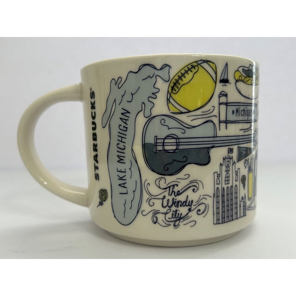 Starbucks CHICAGO Been There Series Coffee Mug Lake Michigan Windy City Pizza - Picture 3 of 6